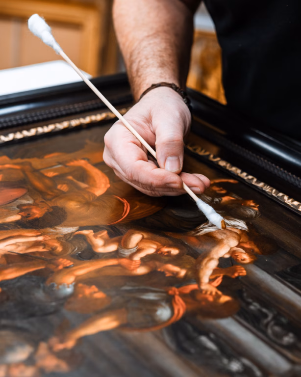 Oberflächen Reinigung von Bildern.